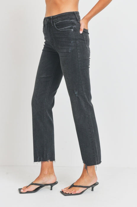 Annie Black Hem Detail Jeans