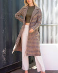 Olivia-Wool Blend Long Overcoat With Tie Belt