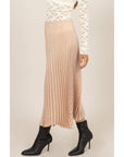 Shiny Pleated Maxi Skirt