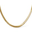 18k Gold Herringbone Chain Necklace