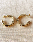 18k Gold Filled Crimped Half-Hoop Earrings