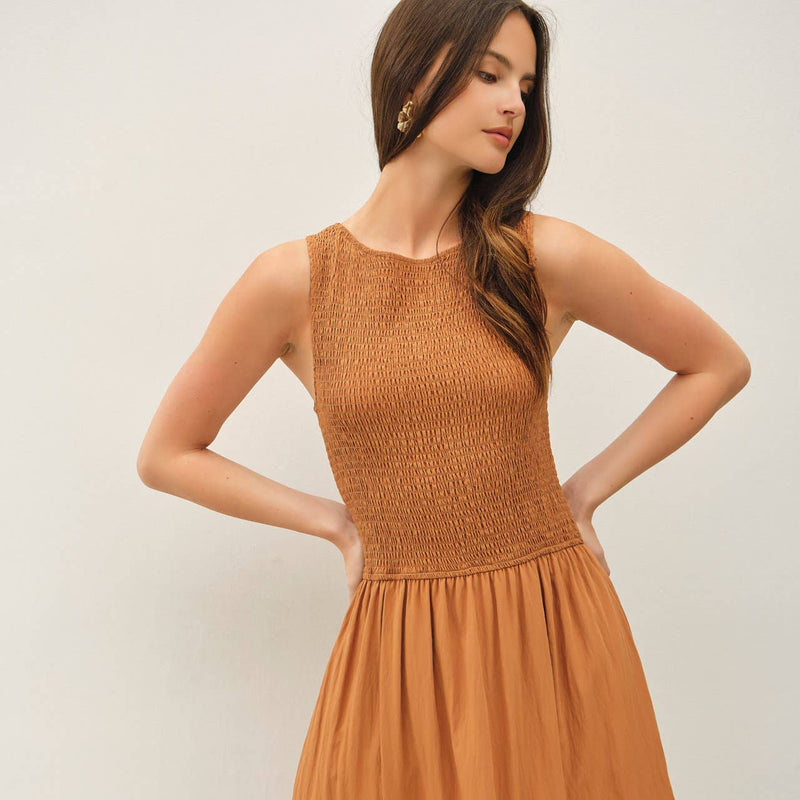 Rachael Smocked Midi Dress - Cloth + Cabin