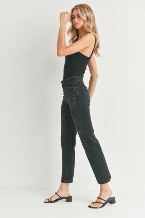 Annie Black Hem Detail Jeans