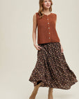 Shaylee Textured Button-Up Sweater Vest