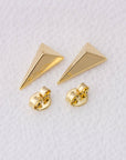 Elongated Faceted Triangle Stackable Earrings