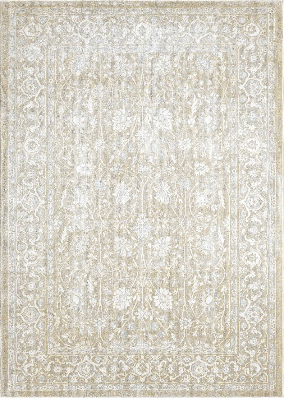 4x6 Dalia Floral Oriental Sand Indoor Outdoor Rug