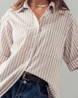 Leigh Striped Button Down Top