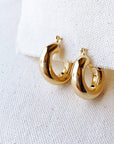 18k Gold Filled Thick Small Hoop Earrings