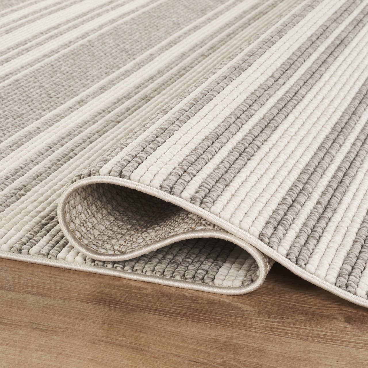 4 X6 Luca Striped Grey Cream Area Rug