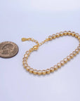 24K Gold Filled 4.5mm Clear CZ Round 7 Inch Tennis Bracelet