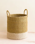 Mustard Floor Basket with Handle