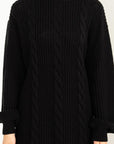 Chloe Cable Knit Ribbed Mini Sweater Dress