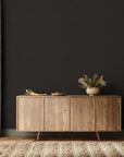 Horizontal Grasscloth Black Peel and Stick Wallpaper