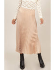 Shiny Pleated Maxi Skirt