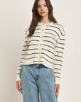 Hannah Cable Knit Striped Cardigan