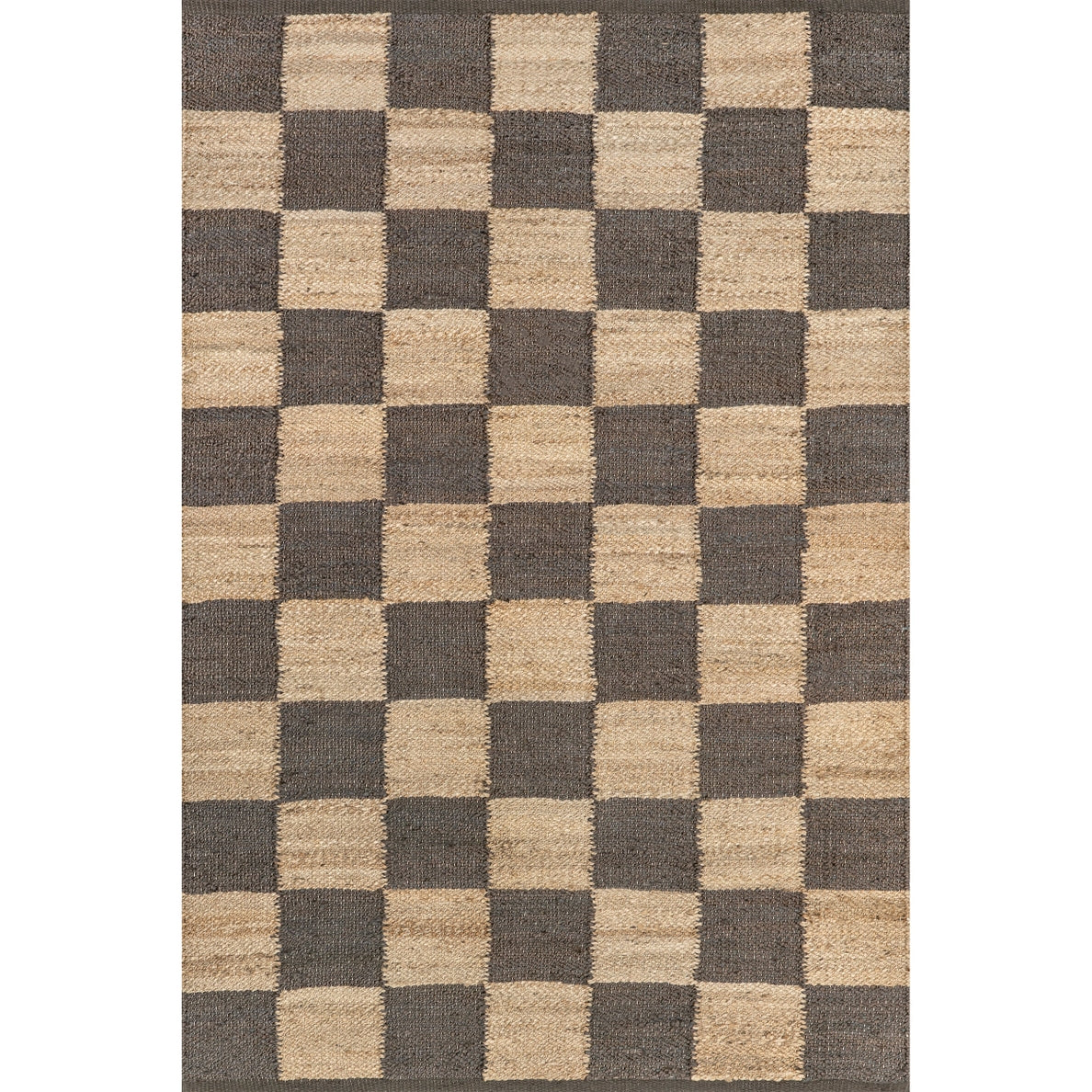 Christana Traditional Checkered Jute Area Rug