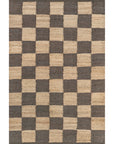 Christana Traditional Checkered Jute Area Rug