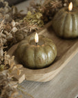 Olive LED Pumpkin Candle