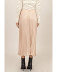 Shiny Pleated Maxi Skirt