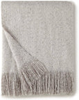 Gray Faux Mohair Throw 50" x 60"