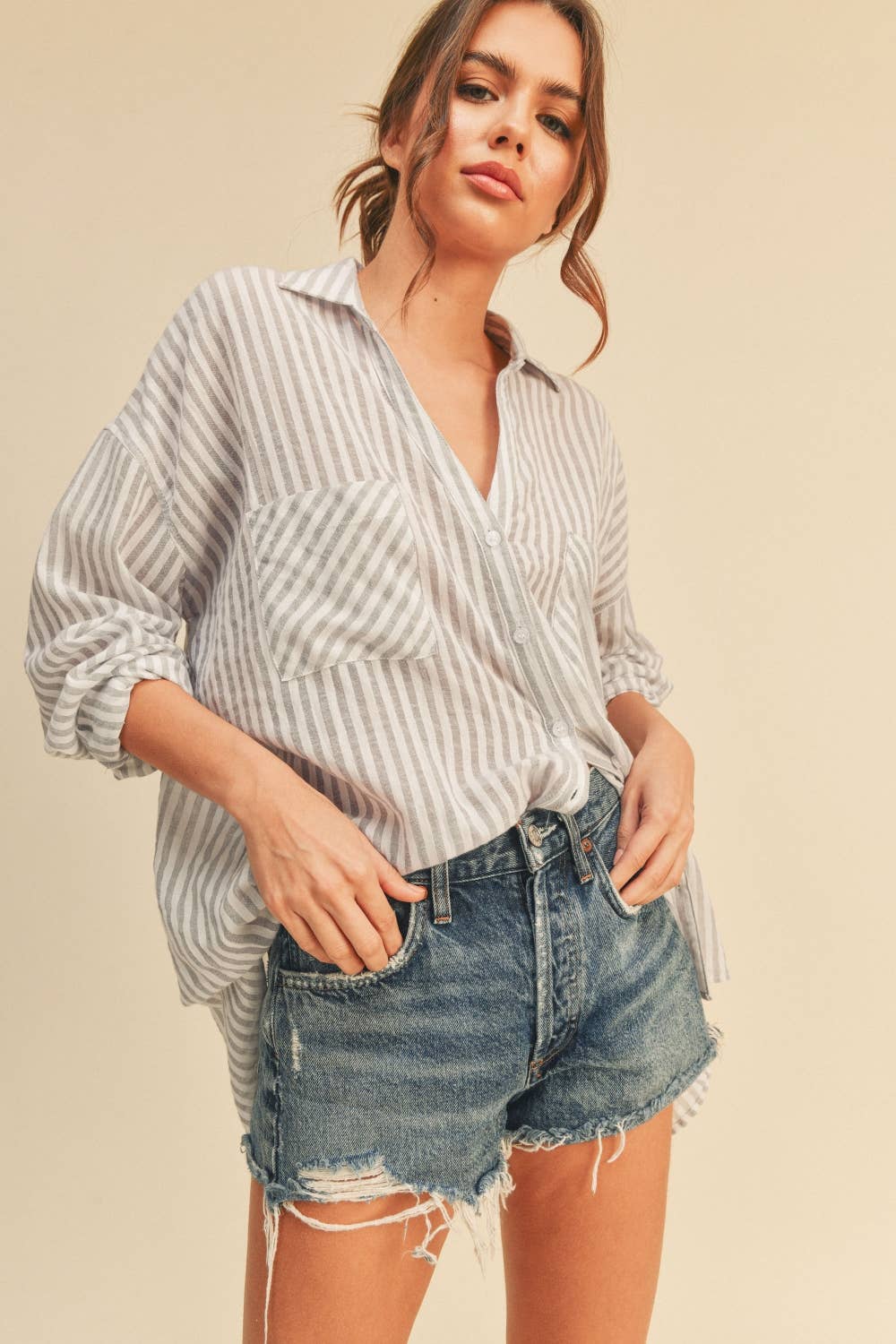 Lyla Striped Button Down Shirts