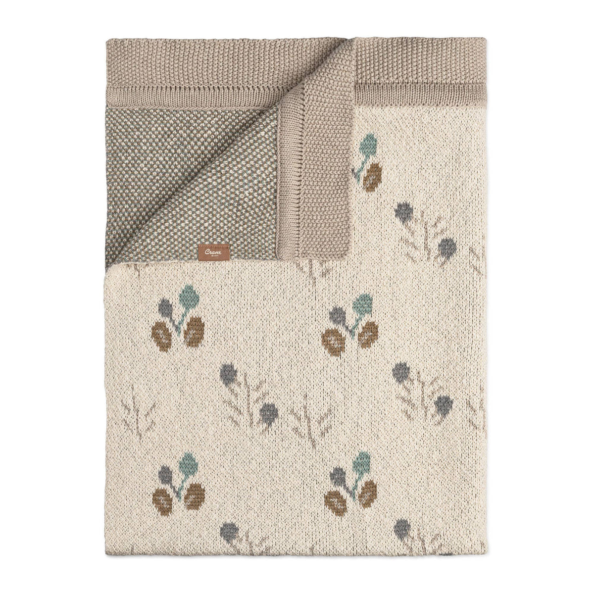 Avery Organic Cotton Knitted Baby Blanket (Poppy)