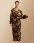 Velvet Floral Kimono Robe