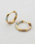 Vintage French Enamel Geometric Hoop Earrings