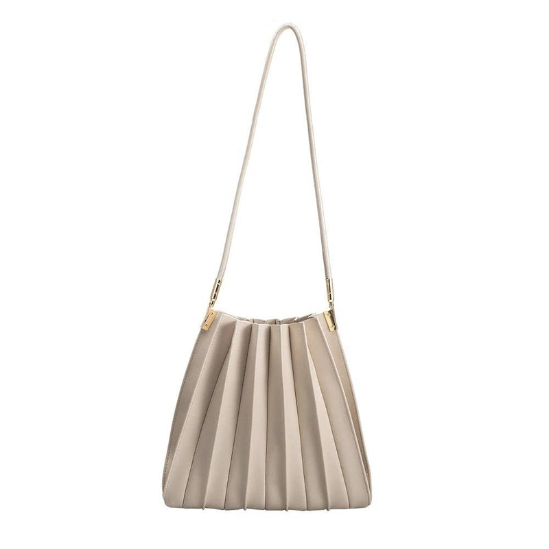 Carrie Pleated Vegan Bag- Bone - Cloth + Cabin