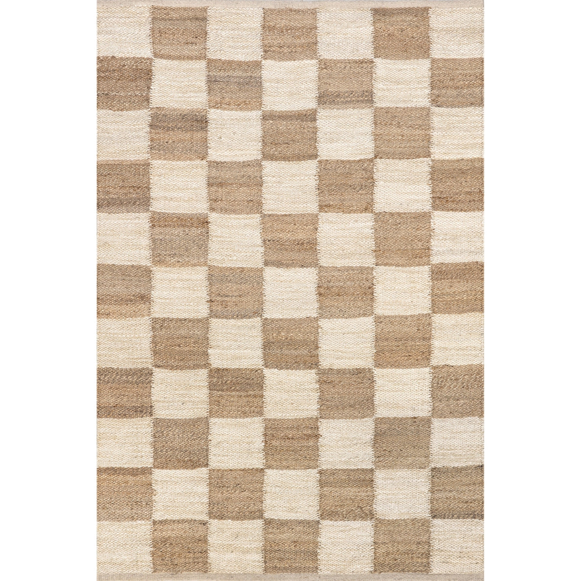 Christana Traditional Checkered Jute Area Rug