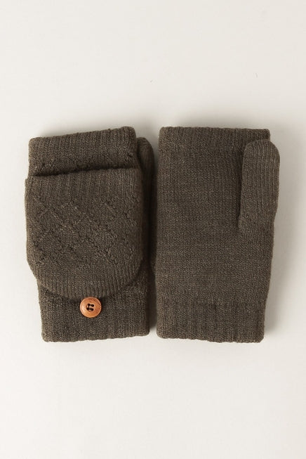 Knit Convertible Fingerless Mittens Gloves