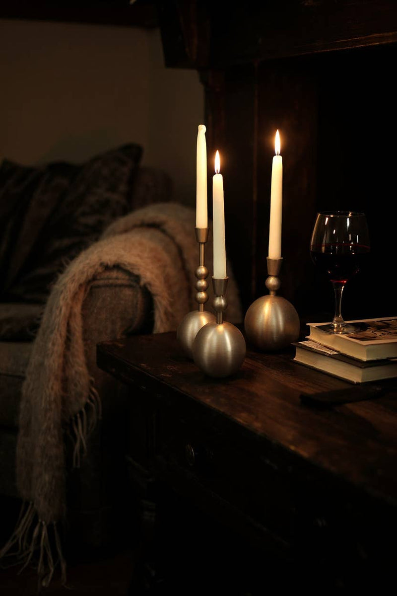 Large Stacked Orb Taper Candle Holder