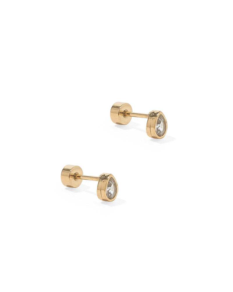 Screwback Stud Earrings - Paloma Pear Gold