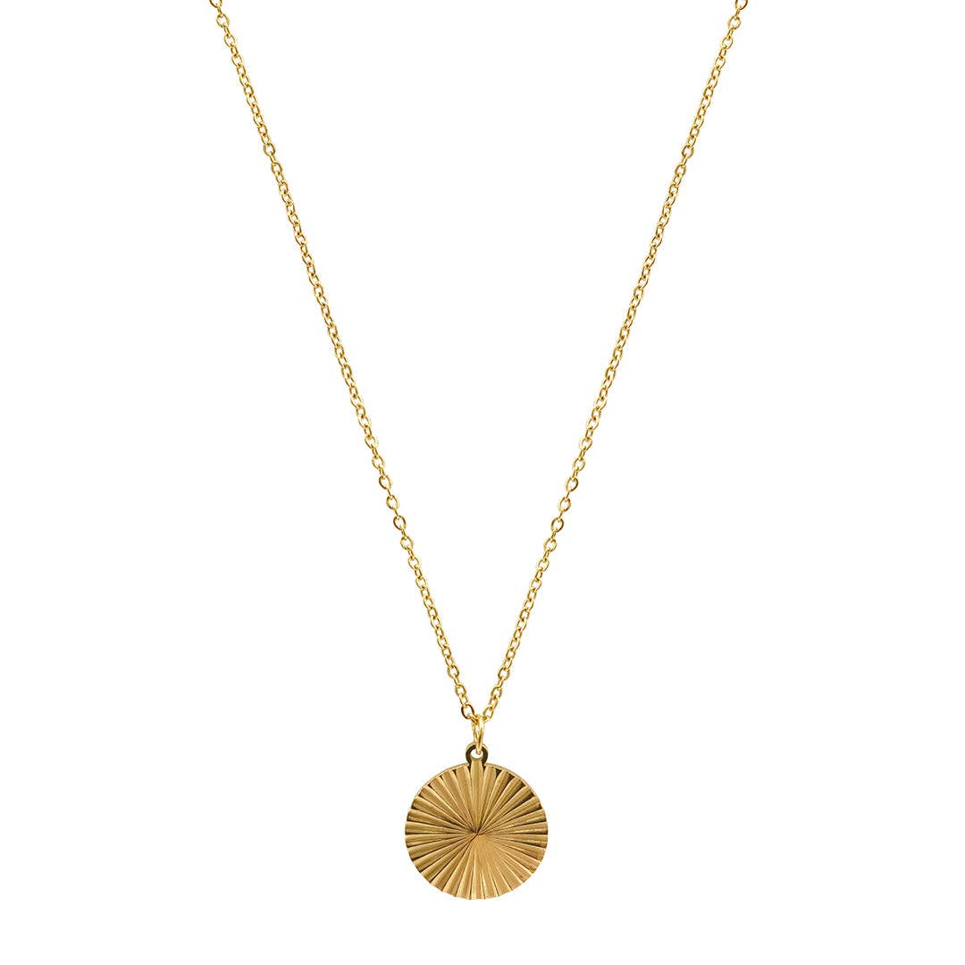 Gold Medallion Burst Pendant Necklace - Cloth + Cabin
