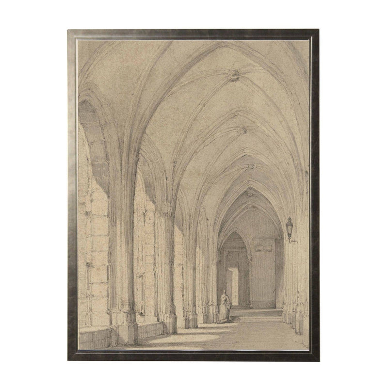 Vintage Watercolor Church Hall