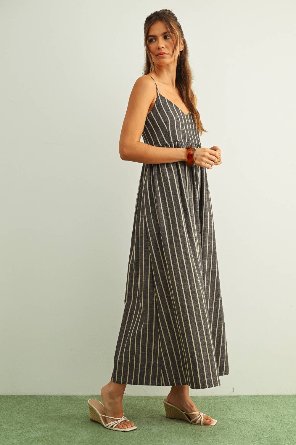 Maia Stripe Pattern Long Dress