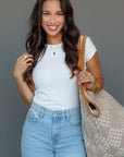 Beige & Cream Diamond Pattern Tote