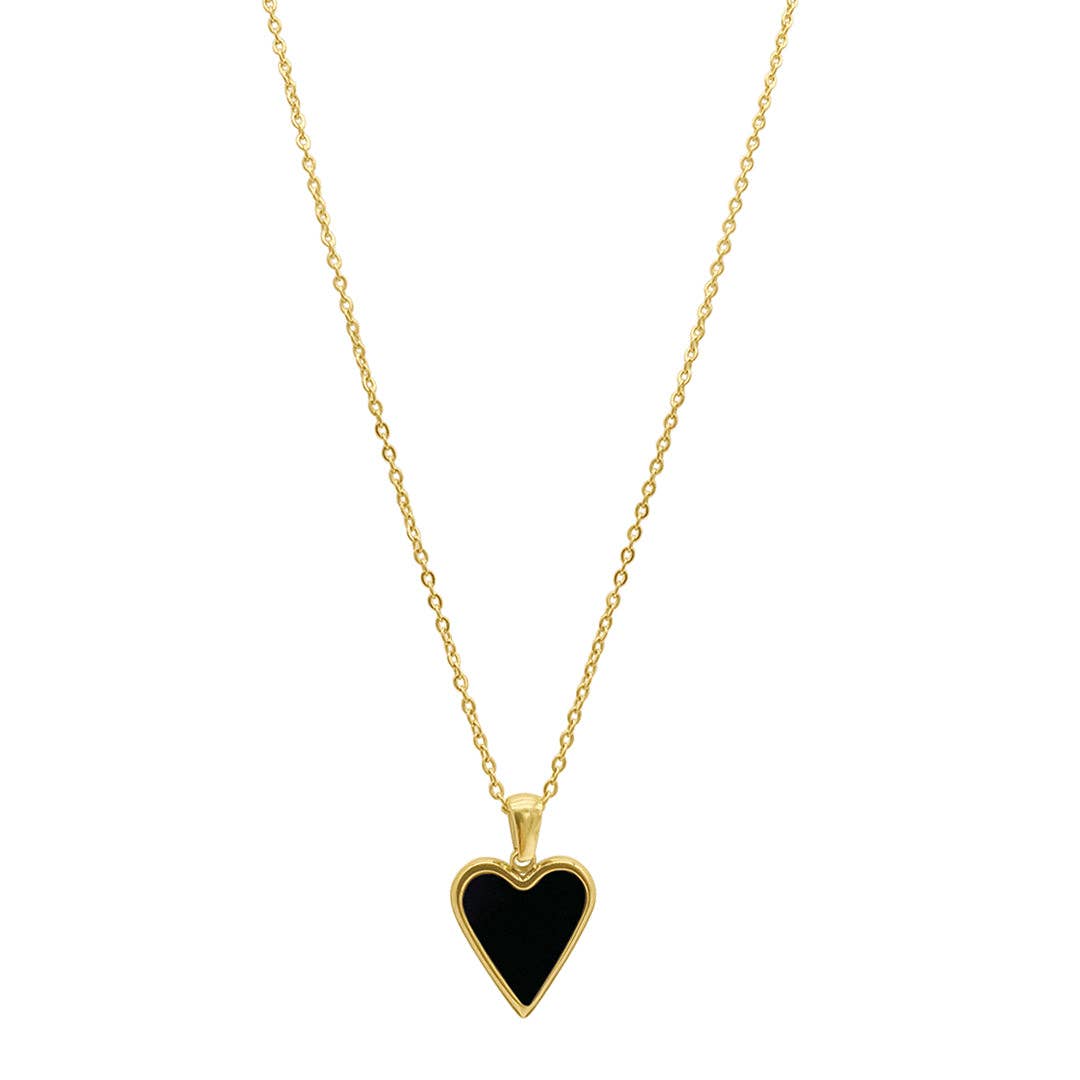 Black Heart Necklace gold - Cloth + Cabin