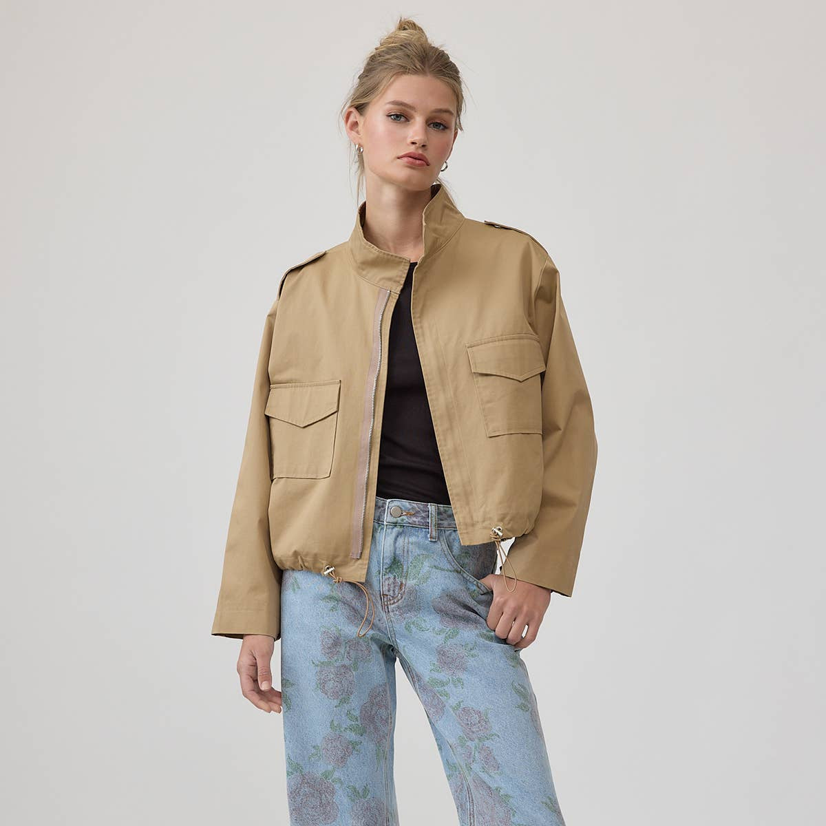 Monique Modern Cropped Utility Jacket
