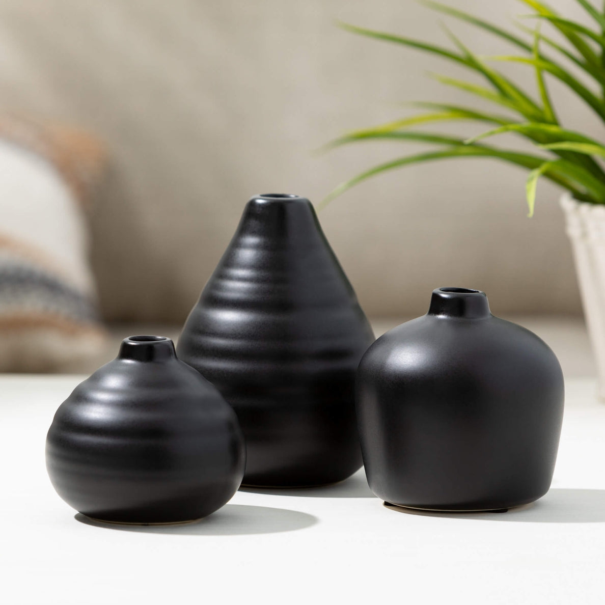Ebony Compact Vase / Set of 3