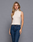 Aileen Sleeveless Turtle Neck Sweater Top