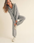 Roselyn Waffle Pattern Sweater Jogger Pants