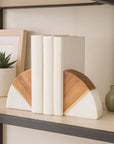 Marble Wood and Brass Bookends / Set of 2 - Cloth + Cabin