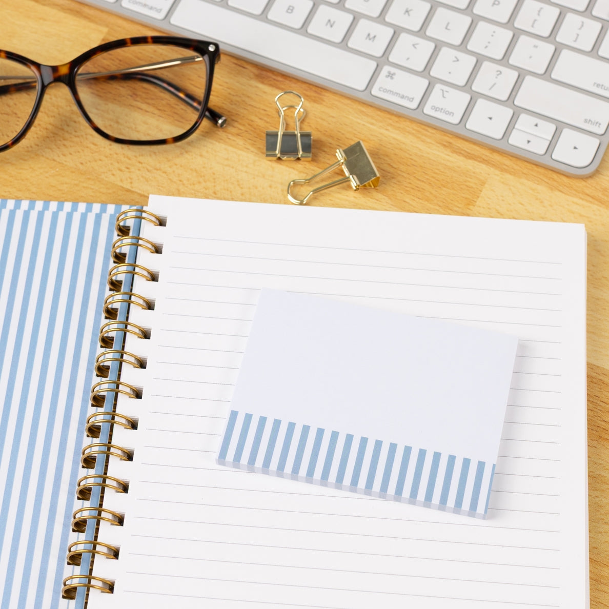 Blue Stripes Sticky Note - Cloth + Cabin