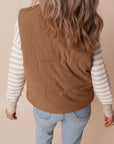 Coffee Corduroy Puffer Vest