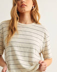 Luciana Stripe Cotton Linen Top