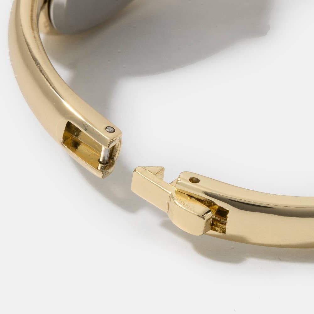 Hinged Oval Bangle Watch Bracelet