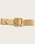 Marbled Swirl Square Buckle Elastic Belt
