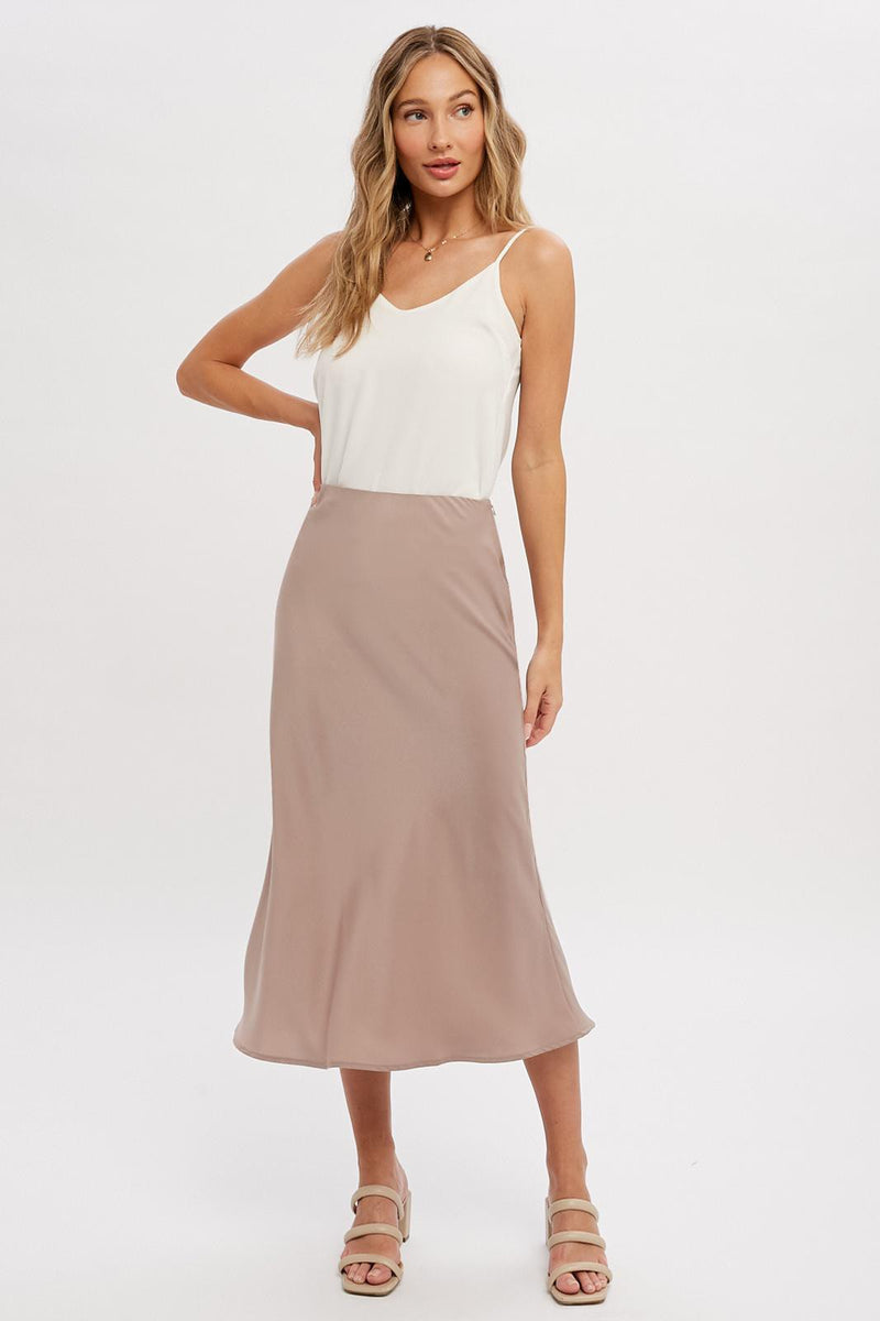 Arielle Satin Midi Skirt