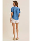 Danika Bubble-Sleeves Top
